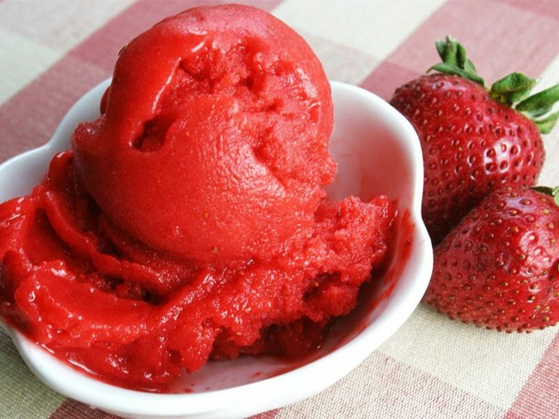 Sorbet à la fraise au Thermomix