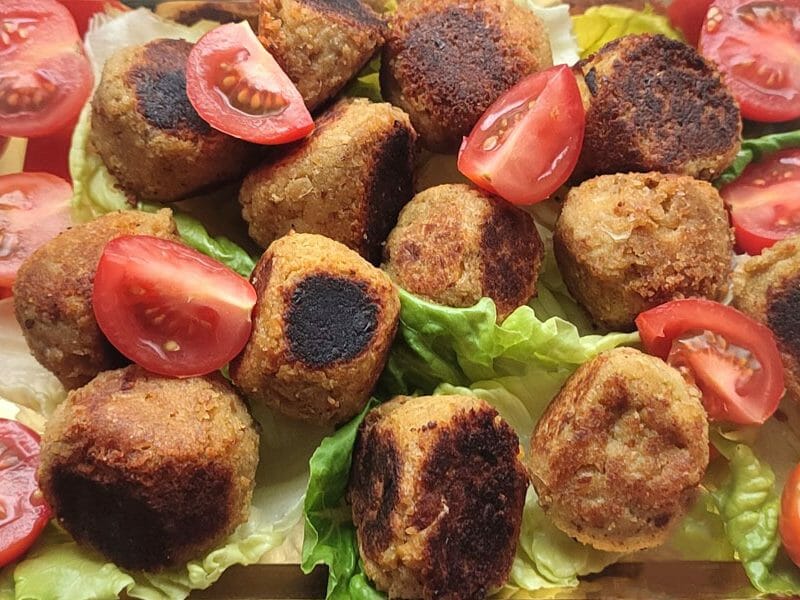 Boulettes d’aubergines aux pois chiches au Thermomix