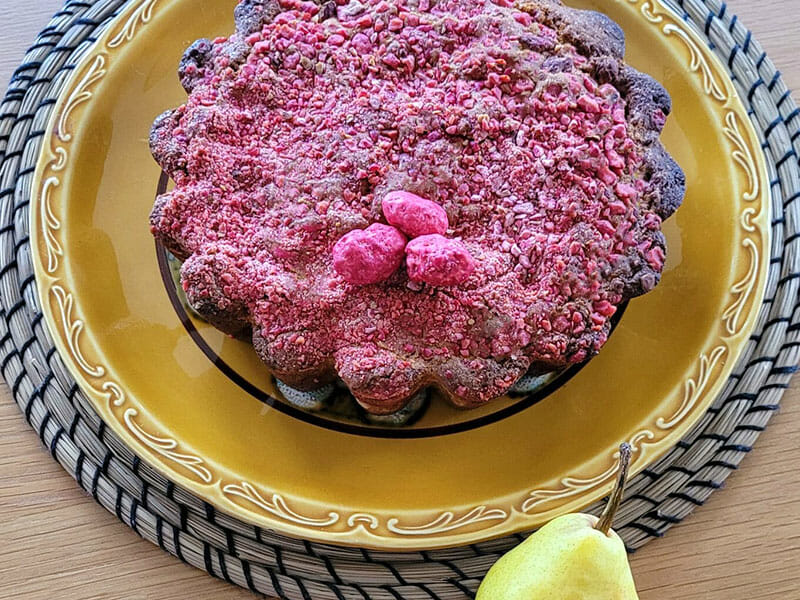 Gateau lyonnais aux poires et pralines roses au Thermomix