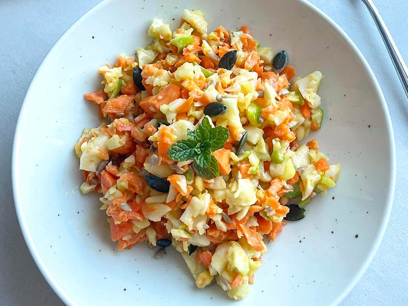 Salade de chou-rave, carotte et pomme au Thermomix