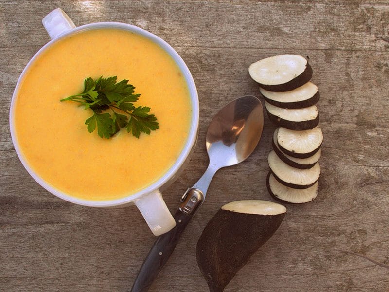 Velouté de radis noir et carottes au Thermomix