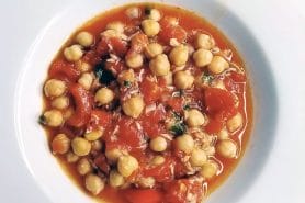Mijoté de pois chiches à la tomate, thon et poivrons grillés au Thermomix