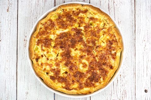 Tarte aux poireaux et jambon