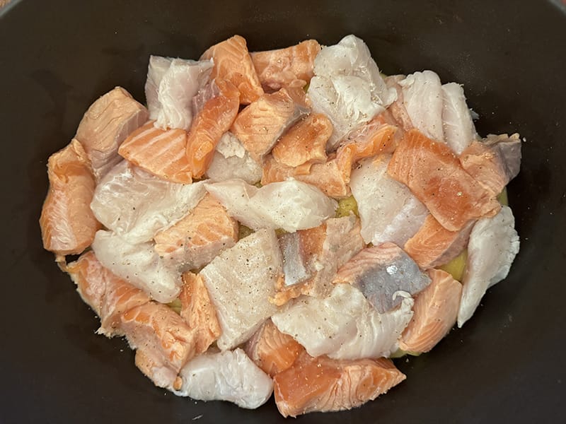 Ajout des morceaux de poissons