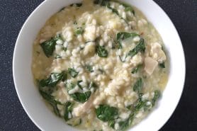 Risotto au poulet, épinards et poireaux au Thermomix