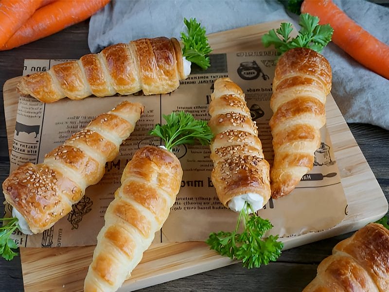 Carottes feuilletées à la crème de saumon au Thermomix