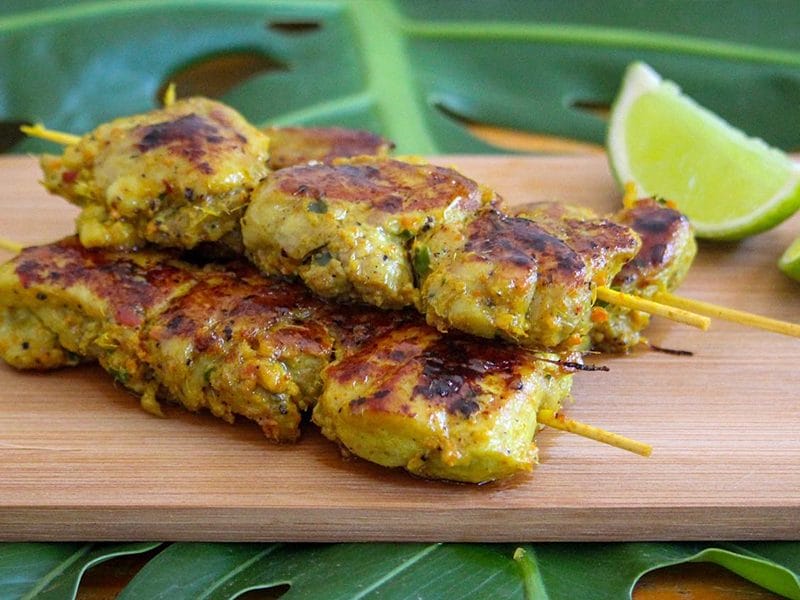 Brochettes de poulet au curcuma au Thermomix