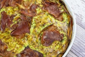 Quiche à la patate douce, feta et jambon cru au Thermomix