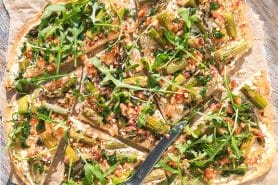 Tarte flambée asperges et saumon au Thermomix