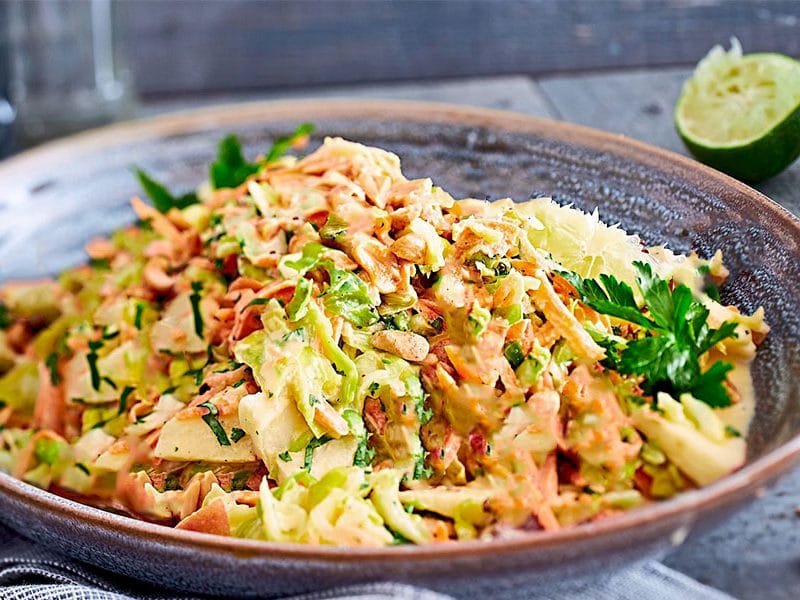 Salade de chou pointu, pomme et dattes au Thermomix