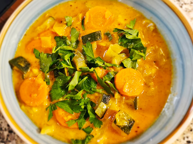 Soupe de chou pointu au lait de coco au Thermomix