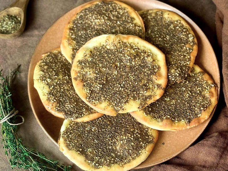 Man&rsquo;ouché au Zaatar au Thermomix
