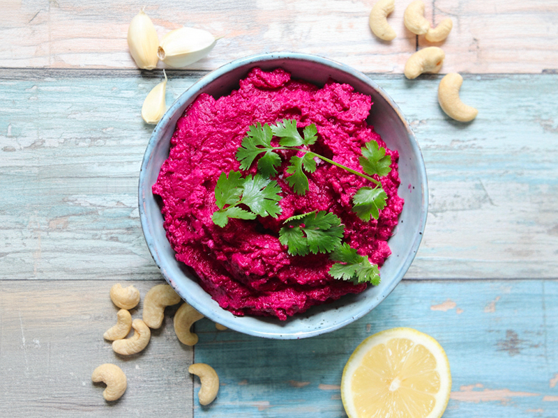 Tartinade betterave, noix de cajou et parmesan au Thermomix