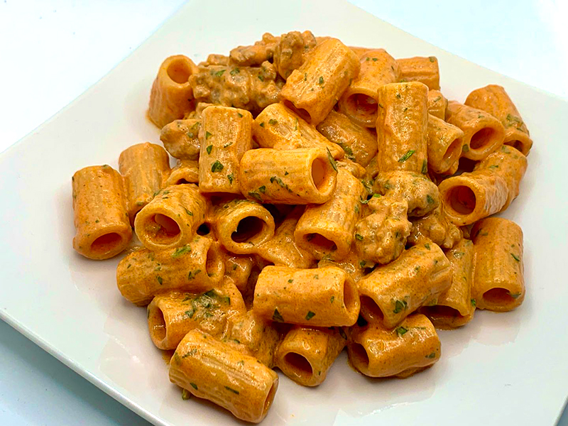 Pâtes crémeuses à la saucisse au Thermomix