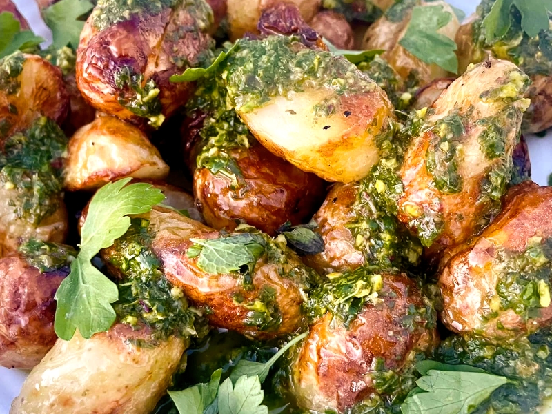 Rattes rôties à la salsa verde au Thermomix