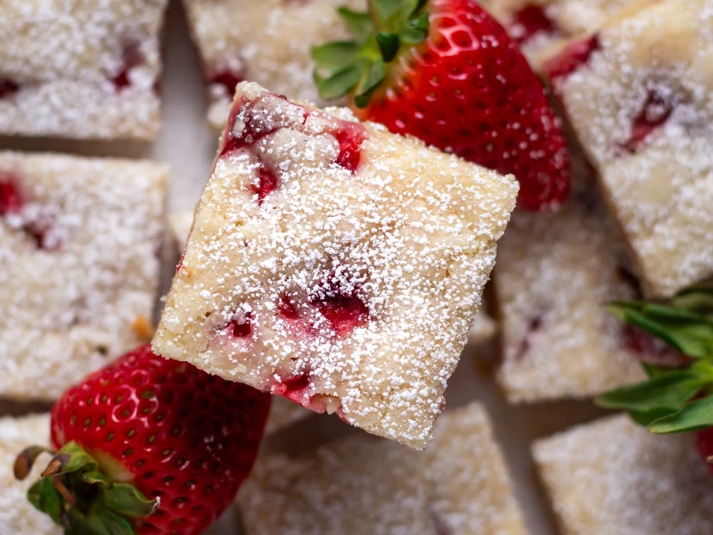 Blondie aux fraises au Thermomix