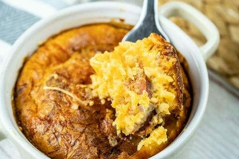 Cliquez pour zoomer ! Clafoutis cancoillotte, poireaux et chorizo au Thermomix