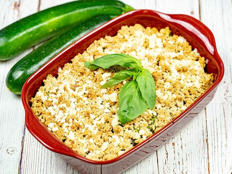 Cliquez pour zoomer ! Crumble courgettes, basilic et parmesan Thermomix par Minou