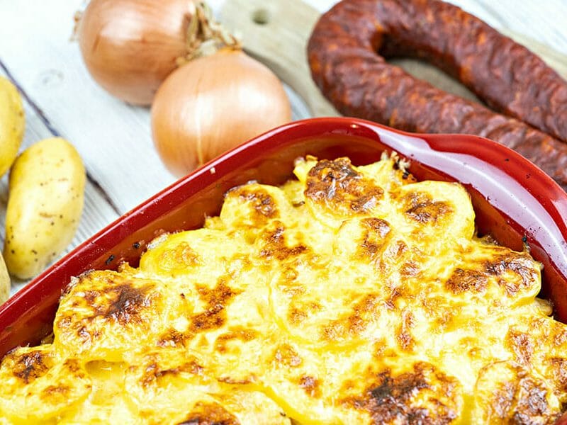 Gratin de pommes de terre au chorizo au Thermomix - Cookomix