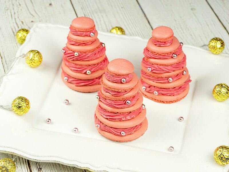 Cliquez pour zoomer ! Sapins de macarons à la framboise Thermomix par Minou