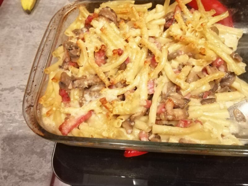Cliquez pour zoomer ! Gratin de pennes aux champignons Thermomix par Amelinela