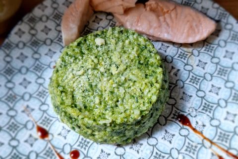 Cliquez pour zoomer ! Risotto au pesto d’épinards et basilic Thermomix par Smetisse
