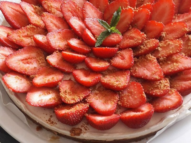 Cliquez pour zoomer ! Tarte aux fraises sans cuisson Thermomix par EmilieBillot