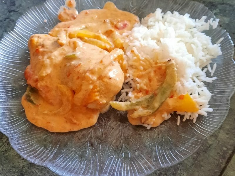 Cliquez pour zoomer ! Poulet à la crème de poivrons Thermomix par Strudi