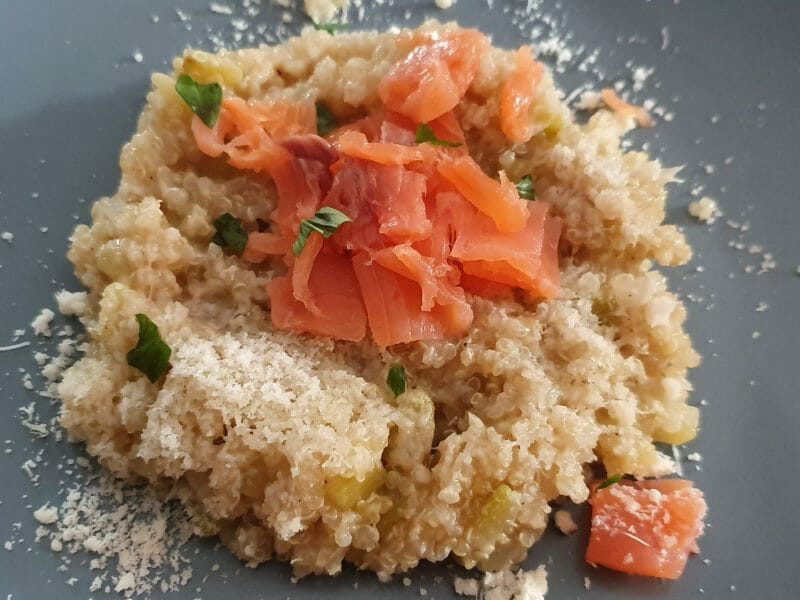 Cliquez pour zoomer ! Risotto de quinoa, courgettes et saumon Thermomix par yannbouvier