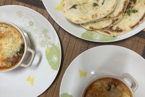 Cliquez pour zoomer ! Naans à l’ail et à la coriandre Thermomix par chezmimoune12