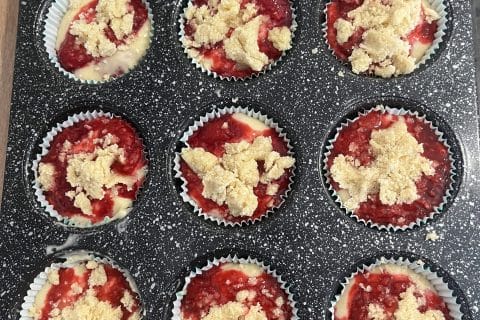 Cliquez pour zoomer ! Muffins aux mûres façon crumble Thermomix par feriel92