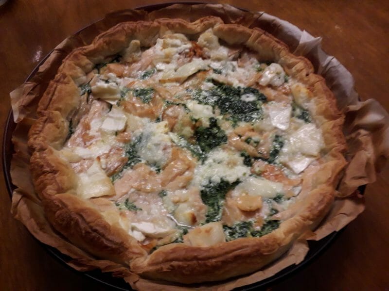 Cliquez pour zoomer ! Tarte épinards, saumon et chèvre Thermomix par CAMIRINA