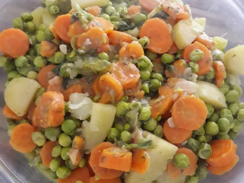 Jardinière de légumes aux lardons au Thermomix - Cookomix