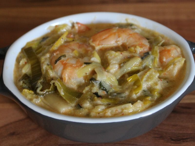 Cliquez pour zoomer ! Crevettes roses aux poireaux Thermomix par Erghy