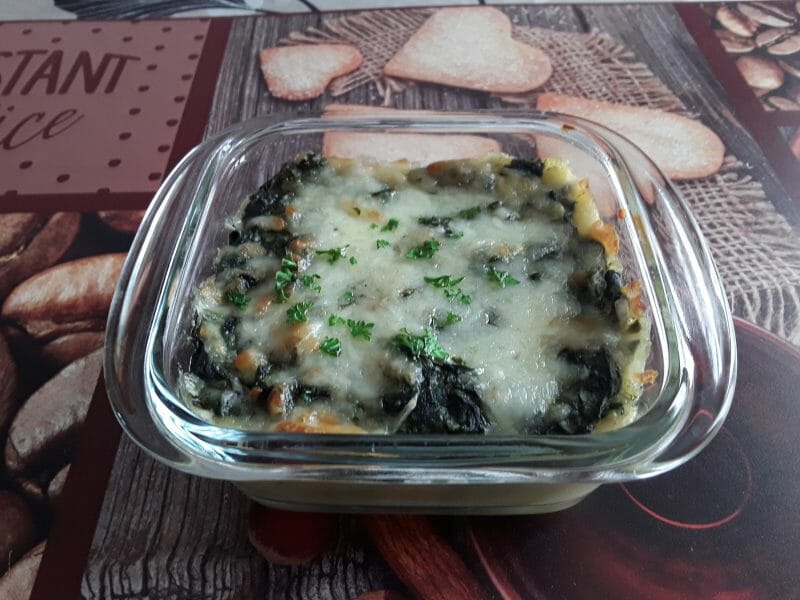 Cliquez pour zoomer ! Gratin de purée de pommes de terre aux épinards Thermomix par Erghy