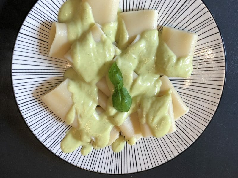 Cliquez pour zoomer ! Farfalle à la crème de courgettes Thermomix par Batondecannelle