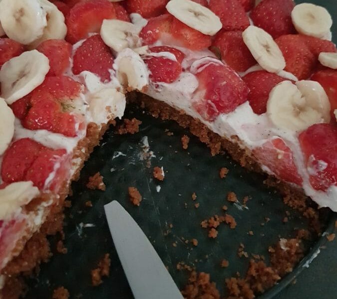 Cliquez pour zoomer ! Tarte aux fraises sans cuisson Thermomix par Happinesstime