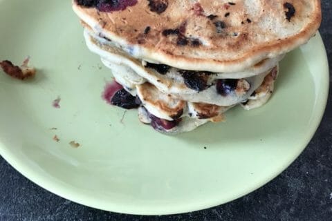 Cliquez pour zoomer ! Pancake myrtilles et pépites de chocolat au Thermomix