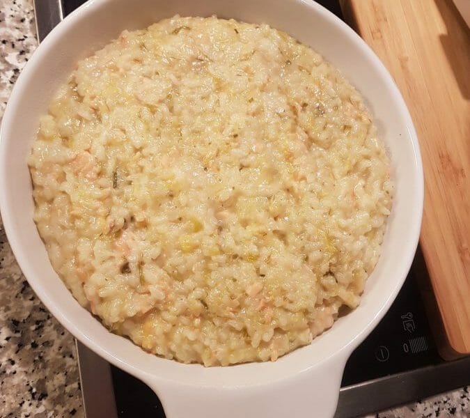 Cliquez pour zoomer ! Risotto poireaux et saumon fumé Thermomix par Yesmine