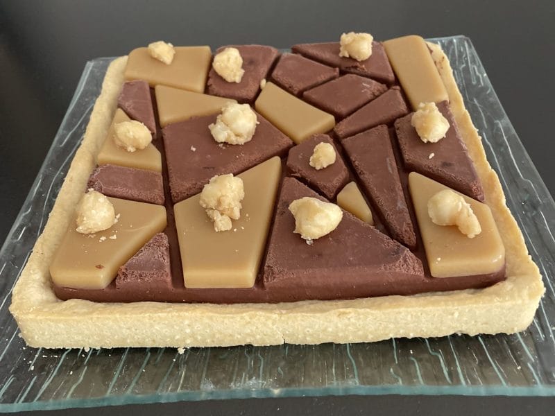 Cliquez pour zoomer ! Tarte au chocolat et cacahuètes caramélisées Thermomix par michlyd