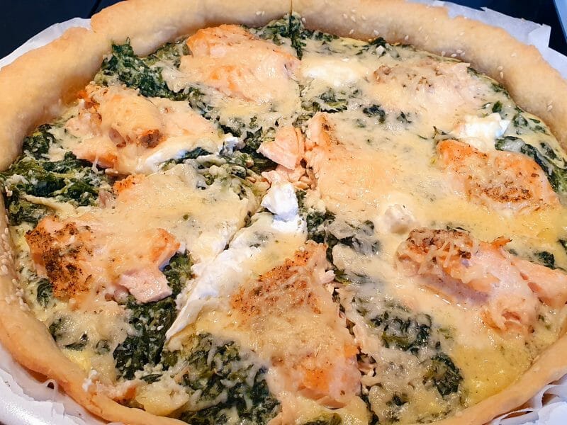 Tarte Epinards Saumon Et Chevre Au Thermomix Cookomix