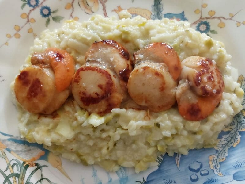 Cliquez pour zoomer ! Risotto aux Saint Jacques et poireaux Thermomix par SuperMomix