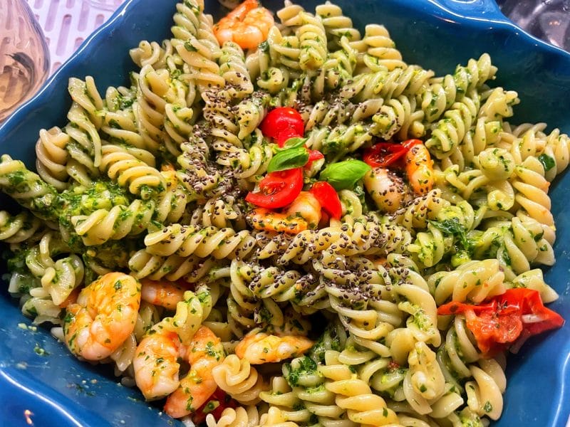 Cliquez pour zoomer ! Farfalle au pesto et crevettes Thermomix par pierre-yves_11