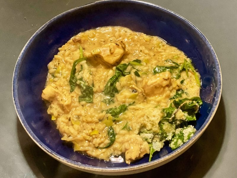 Cliquez pour zoomer ! Risotto au poulet, épinards et poireaux Thermomix par pierre-yves_11