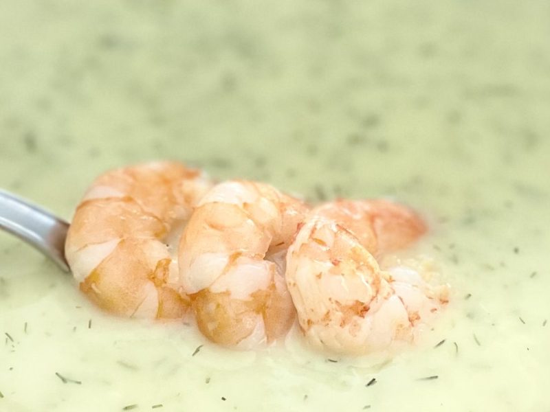 Cliquez pour zoomer ! Soupe de concombre et crevettes marinées au citron Thermomix par pierre-yves_11