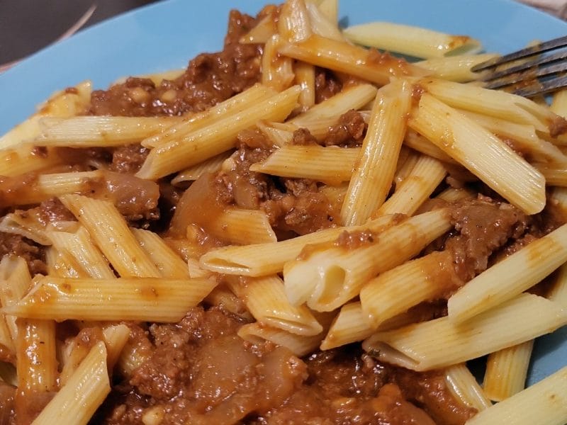 Cliquez pour zoomer ! Farfalle aux chipolatas Thermomix par adrianette07