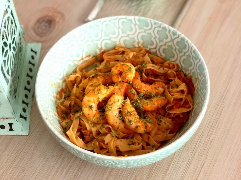 Cliquez pour zoomer ! Spaghettis aux crevettes et à l’ail Thermomix par Moun943