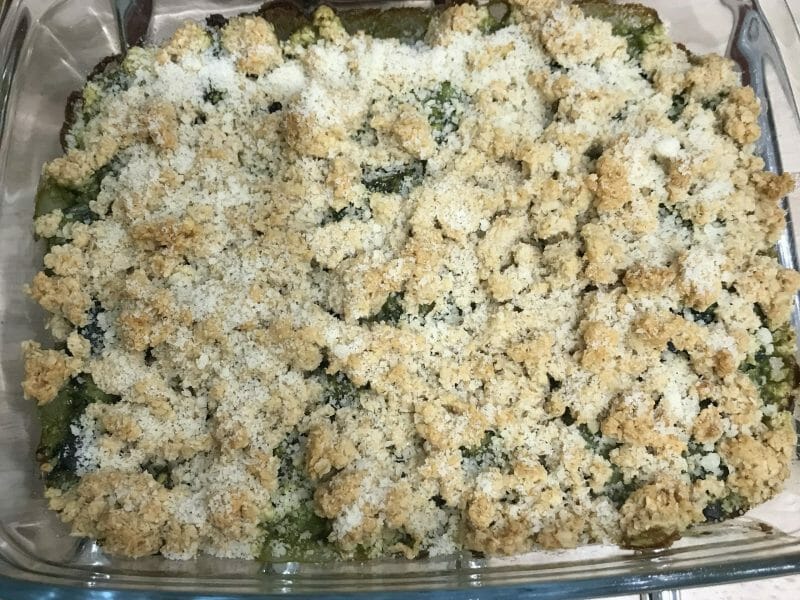 Cliquez pour zoomer ! Crumble courgettes, basilic et parmesan Thermomix par Carole