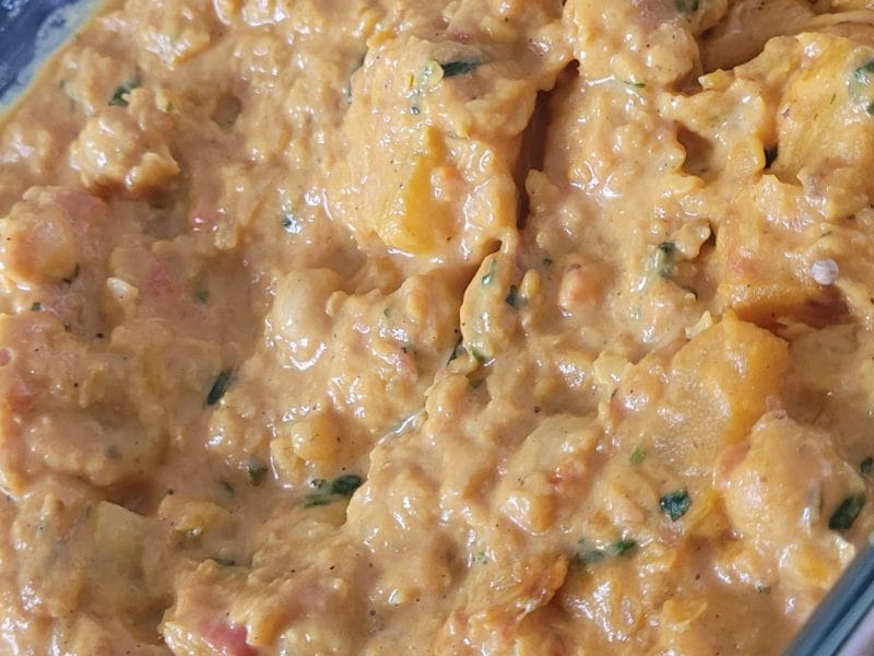 Cliquez pour zoomer ! Curry de butternut, pois chiches et lentilles Thermomix par Bebebouille