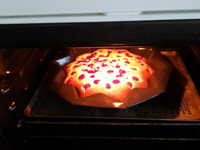 Cliquez pour zoomer ! Gâteau à la ricotta, amandes et framboises Thermomix par Lamerecotcot